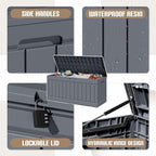JUMMICO 78 Gallon Outdoor Deck Box Large Resin Storage Box - Image 2