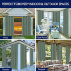 PureFit Outdoor Curtains for Patio Waterproof Weatherproof, UV Resistant - Image 5