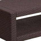 Flash Furniture Seneca Indoor/Outdoor Chocolate Brown Faux Rattan Coffee Table - Image 6