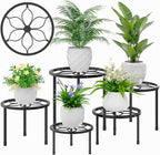 VECELO Metal Plant Stands Set of 5, Round Plant Holder by VECELO