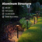 SUNVIE Low Voltage Pathway Lights Wired Path Light Outdoor 3W 12-24V 3000K - Image 2
