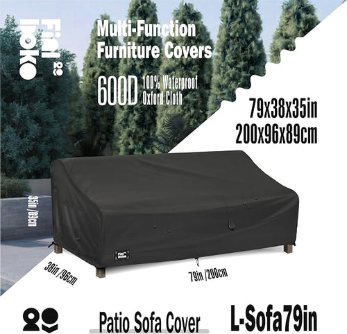 3-Seater Outdoor Couch Cover, 100% Waterproof Heavy Duty Patio Furniture Covers - Image 2