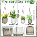Maxcheck 4 Pcs Self Watering Hanging Planters Indoor Gift 6.5'' 4.5'' Hanging - Image 2
