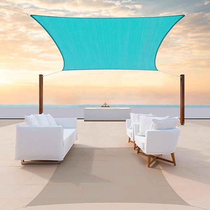 ColourTree TAPR1616 Custom Size 8' x 23' Turquoise Sun Shade Sail Canopy UV by ColourTree