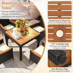 Tangkula 5 Pieces Rattan Outdoor Dining Set - Image 6