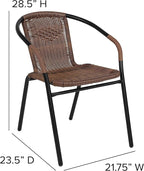 Flash Furniture Lila Modern Rattan Indoor/Outdoor Stackable Dining Chairs - Image 3