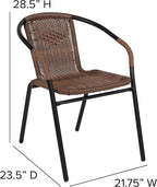 EMMA + OLIVER Set of 2 Modern Rattan Indoor/Outdoor Stack Chairs, Stacking - Image 2