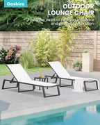 Aluminum Chaise Lounge Chair Outdoor, Foldable & Assembly Free Patio Pool - Image 6