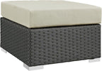 Modway EEI-1855-CHC-BEI Sojourn Wicker Rattan Outdoor Patio Coffee Table by Modway