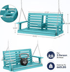KINGYES Outdoor Hanging Patio Swing Set, 2 Seat Swing Chair - Image 3