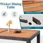Shintenchi 7 Piece Patio Dining Set, Wicker Patio Conversation Set - Image 4