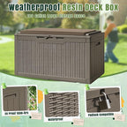 Greesum 100 Gallon Resin Deck Box Large Outdoor Storage - Image 4