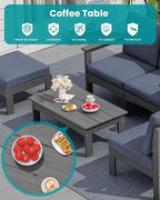 SERWALL 2 Pieces Patio Sofas, HDPE Outdoor Conversation Set - Image 7