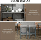 Outsunny 5 Piece Wicker Outdoor Bar Set, High Top Outdoor Table and Chairs - Image 4
