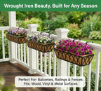 Y&M 24 Inch Fence Metal Hanging Flower Planter Window Basket Deck Railing - Image 8