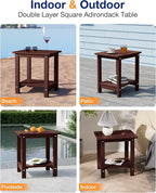 YEFU Outdoor Side Table for Patio: 16" HIPS Weather - Image 7