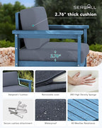 SERWALL 4 Pieces HDPE Outdoor Sofa Set - Image 2