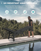 SERWALL Patio Chaise Lounge Chair, Poly Lounge Chair - Image 7