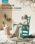 Ciokea Oversized Outdoor Rocking Chair, 380lbs Heavy-Duty Large Patio Rocker - Image 4