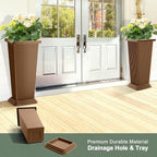 Set of 2 Large Planters for Outdoor Plants 24" Tall Tapered Modern Flower Pots - Image 4