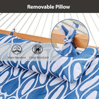 Outdoor Double Hammock with Hardwood Spreader Bars, Large Rope Hammock with - Image 7