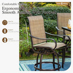 Sophia and William Patio Bar Stools Counter Height, Swivel Bar Chairs, Supports - Image 4