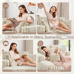 56" W Oversized Chaise Lounge Chair Indoor, Plush Faux Fur Sleeper Couch Sofa - Image 7