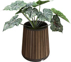 Keter Signature Conic 23.8 Inch Tall Round Large Wood Look Planter by Keter