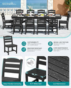 SERWALL 11 Piece Outdoor Dining Set - Image 3