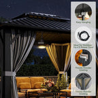 Aoxun 10'x12' Hardtop Gazebo, Aluminum Frame Canopy - Image 2