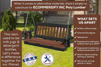 Mission Poly Lumber Wood 5FT Porch Swing Amish Craftsmandship Made in USA HDPE - Image 3