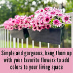 LaLaGreen Railing Hanging Planters Large Black Metal Strawberry Flower Pots - Image 9