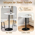 Shahoo Bar Table, Adjustable Height Pub Table 27.4-36 Inches, Cocktail Table - Image 4