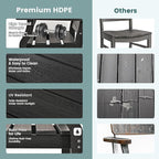 Pamapic 5 PCS Outdoor Dining Set, Spacious HDPE Outdoor Table and Chairs - Image 4