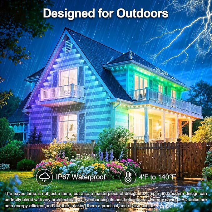150FT Permanent Outdoor Lights for House Waterproof, IP67 LED Eave Lights - Image 3