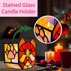 Stained Glass Orange Cat Planter, Indoor Flower Pots - Image 4