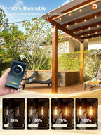 addlon 96FT Smart Outdoor String Lights, Dimmable Patio Lights - Image 2