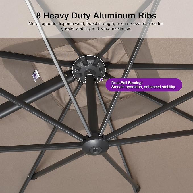 PURPLE LEAF 8 FT Outdoor Umbrella - Image 4