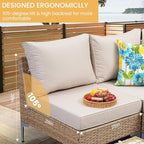 7 Piece Patio Furniture Set, Wicker Modular Outdoor Furniture - Image 3