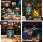 2 Pack Solar Lanterns Outdoor Hanging Metal Waterproof LED - Image 5