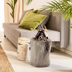 SUNBURY Stump Side Table, Concrete Side Table Coffee Log End Table, Patio Faux - Image 6
