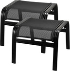 Patio Footstools Outdoor Foot Rest Aluminum Patio Ottomans Portable Seat Wicker by Deguifei