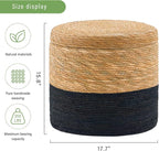 Wimarsbon Storage Pouf Ottoman, Hand Weaving Natural Straw Foot Stool, Bohemian - Image 3