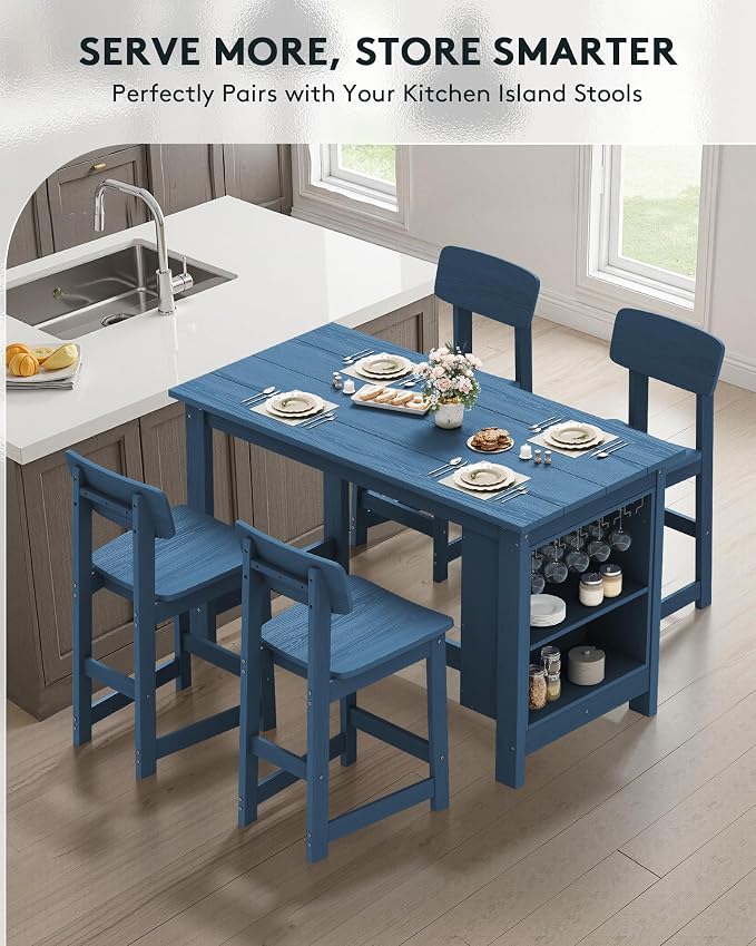 SERWALL 10-Piece HDPE Counter Height Dining Table Sets - Image 7