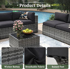 Aoxun 15 Piece Patio Furniture Set - Image 8