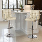 Yaheetech Bar Stools Set of 4, PU Leather Adjustable Swivel Barstools, - Image 2
