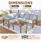 NATURAL EXPRESSIONS 6 Pieces Patio Furniture Sets, Sunbrella Outdoor Furniture - Image 7