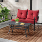 ONBRILL Small Metal Outdoor Coffee Side Table, Steel Coffee Tables - Image 2
