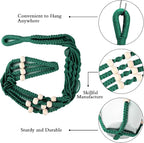Augshy Macrame Plant Hangers Dark Green Hanging Planters - Image 3