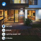 Peasur White Solar Lights Outdoor Waterproof, 3 Modes Security Wall Lights - Image 7